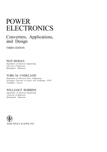 Power Electronics: Converters, Applications, and Design