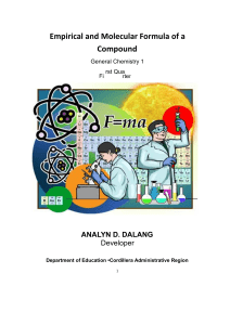 Empirical & Molecular Formulas: Chemistry Worksheet