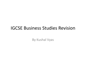 IGCSE Business Studies Revision Presentation