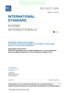 IEC 62271-200 : Appareillage haute tension jusqu'à 52 kV