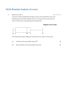 HLAA Bivariate Analysis Exam - High School Math