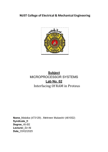 RAM Interfacing Lab Report: Microprocessor Systems