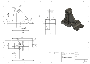 Technical Drawing: Hard Example 1 - Engineering Design