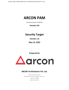 ARCON PAM 4.8 Security Target: Privileged Access Management