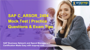 SAP C_ARSOR_2404 Practice Questions & Exam Tips