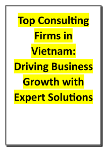 Consulting Firms in Vietnam: Business Growth Solutions