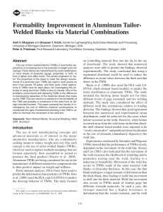 Aluminum TWB Formability: Material Combinations