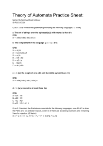 Automata Theory Practice: CFG, PDA, Turing Machines