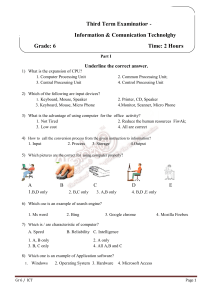 Grade 6 ICT Exam Paper - Information Technology