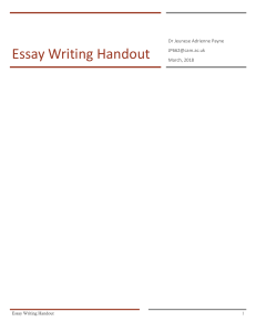 Essay Writing Handout: Tips & Definitions