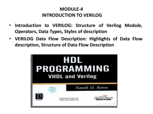 Verilog HDL Introduction: Structure, Operators, Data Types