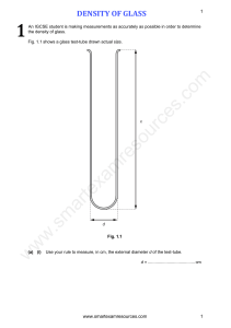 Density of Glass Worksheet: IGCSE Physics