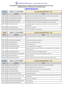 Programa Congreso Derecho Penal, Procesal Penal y Litigación Oral