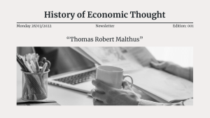 Thomas Robert Malthus: Economic Thought Newsletter