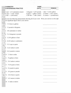 Chemistry Conversions Practice Worksheet