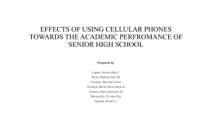 Cell Phone Use & Academic Performance in High School