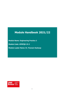 Engineering Practice 2 Module Handbook - UWE