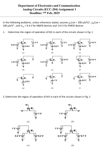 Analog Circuits Assignment: MOSFET Analysis