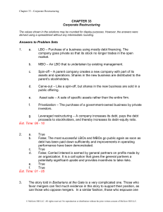 Corporate Restructuring Solutions: LBOs, MBOs, Spin-offs