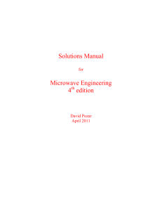 Microwave Engineering Solutions Manual, 4th Edition