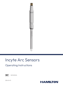 Incyte Arc Sensors Operating Instructions