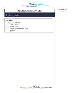 IGCSE Chemistry: States of Matter Revision Notes