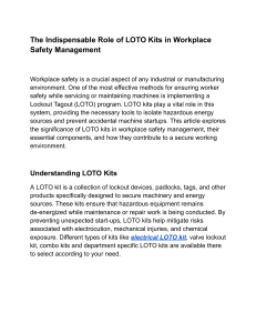 LOTO Kits: Enhancing Workplace Safety Management