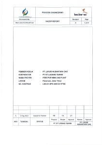 HAZOP Report: Mini LNG Plant FEED - Process Engineering