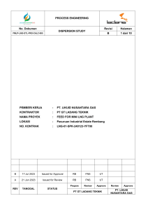 LNG Plant Dispersion Study Calculation