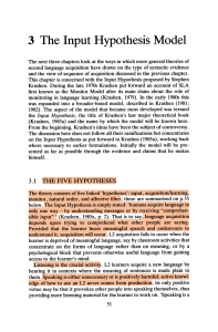 Input Hypothesis Model: Krashen's Theory of SLA