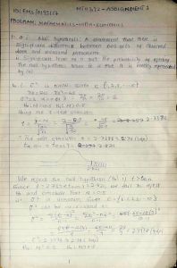 Hypothesis Testing Assignment: T-Tests in Statistics