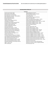 Psychological Tests List: Inventory & Assessments