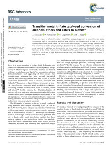 Metal Triflates Catalyzed Olefin Conversion: Alcohols, Ethers, Esters