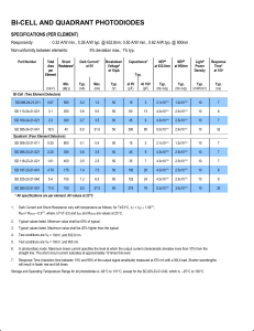 Bi-Cell & Quadrant Photodiode Specifications