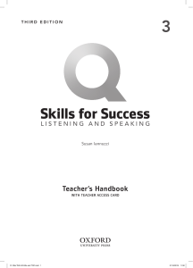 Q: Skills for Success Listening & Speaking 3 Teacher's Handbook