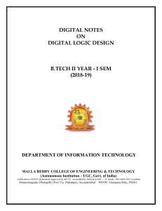 Digital Logic Design Notes - B.Tech Course