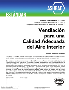 ANSI/ASHRAE 62.1-2016: Ventilación y Calidad del Aire Interior