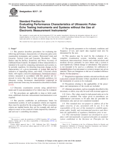 Ultrasonic Testing Instrument Evaluation: ASTM E317 Standard