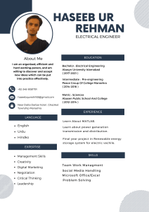 Haseeb Ur Rehman - Electrical Engineer Resume