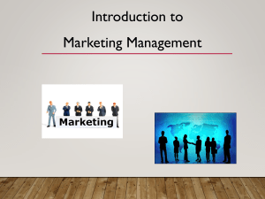 Marketing Management: Introduction & Strategies