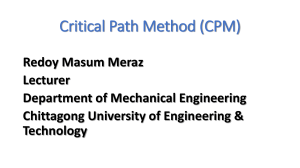 Critical Path Method (CPM) Presentation