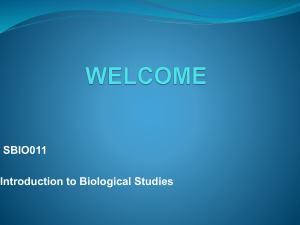 Intro to Biological Studies: Course Overview & Disciplines