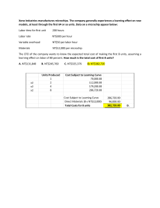 Microchip Cost Analysis with Learning Curve