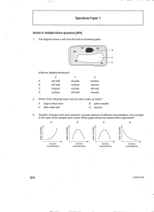 Plant Cell Structure & Osmosis Specimen Paper