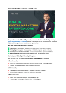 BBA in Digital Marketing Bangalore: Colleges, Careers, & Salary