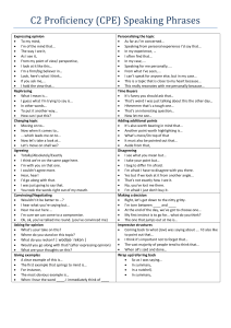 C2 Proficiency (CPE) Speaking Phrases for Fluency