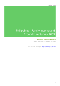 Philippines Family Income & Expenditure Survey 2009