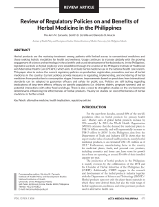 Herbal Medicine Regulations & Benefits in the Philippines