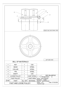 Fast and Loose Pulley Engineering Drawing