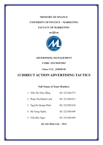 Direct Action Advertising Tactics: A Marketing Report